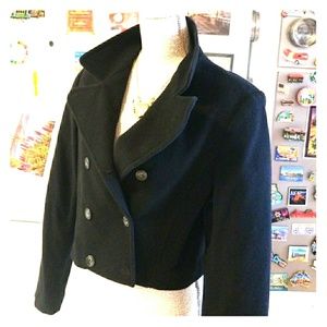 Vintage Express Chic Cropped Peacoat Jacket